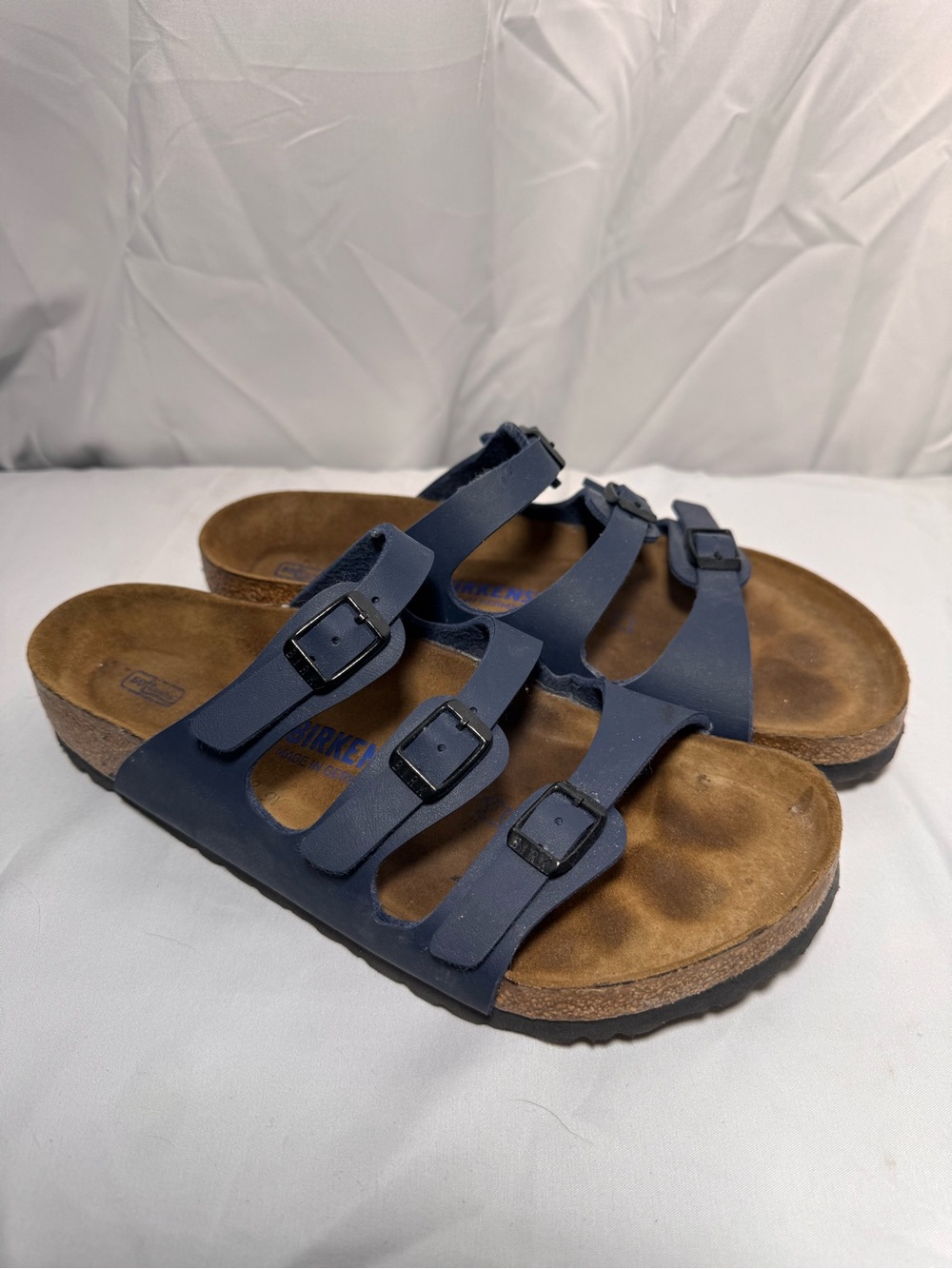 Birkenstock Triple-Strap Sandals in Navy Blue - Picture 2 of 2